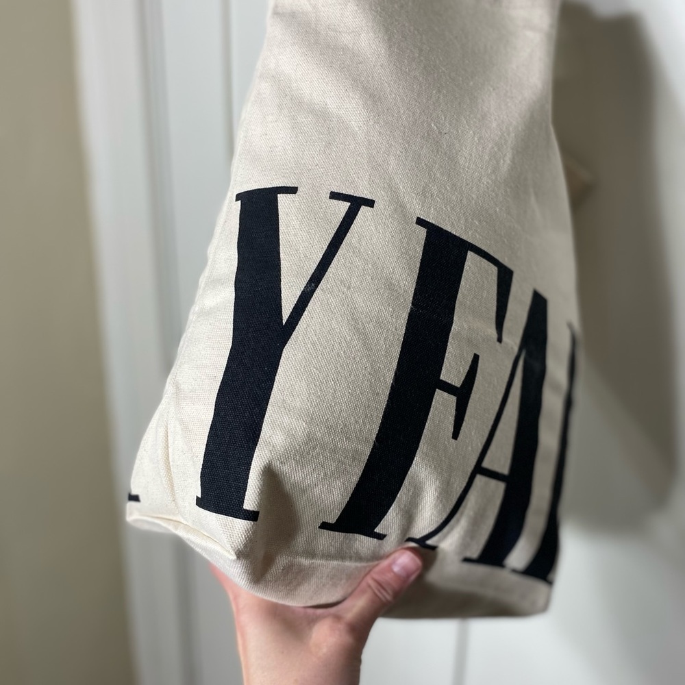 Vanity Fair Canvas Neutral Black Tote Bag Reusable Shopping Bag - Picture 7 of 11